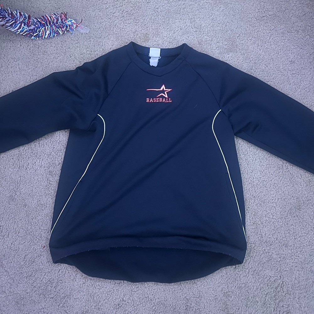 Large blue thrifted crewneck